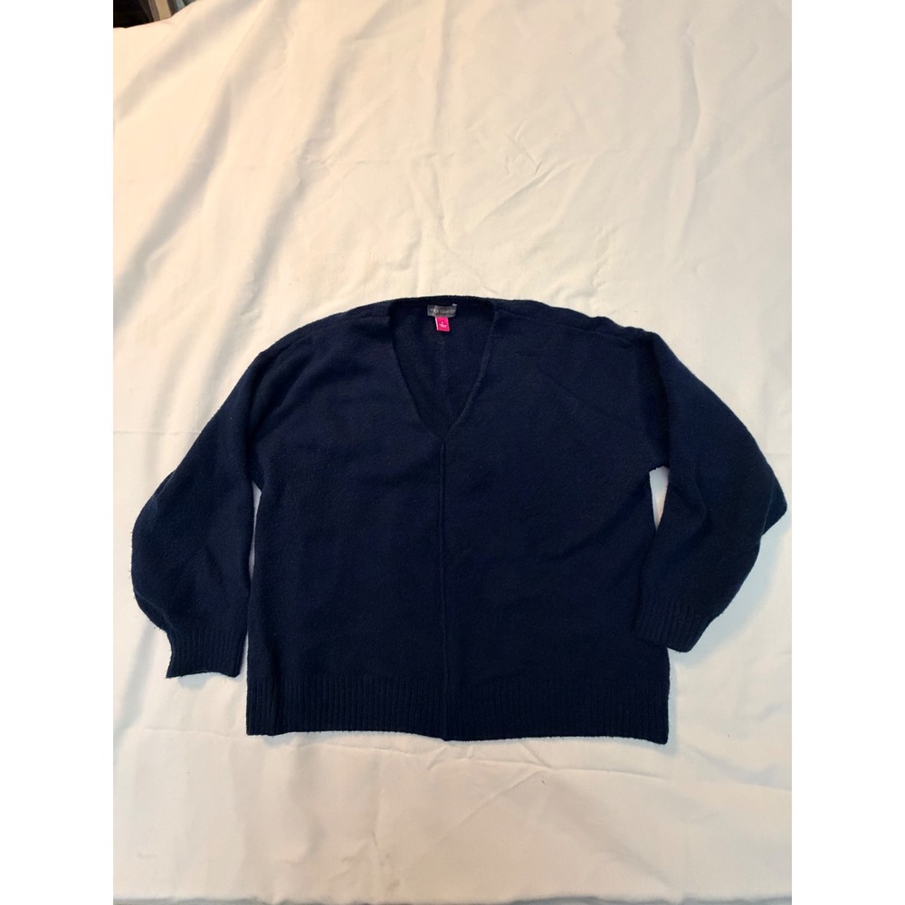 Vince Camuto Womens Navy Blue V-Neck Pullover Sweater Size S RN51323